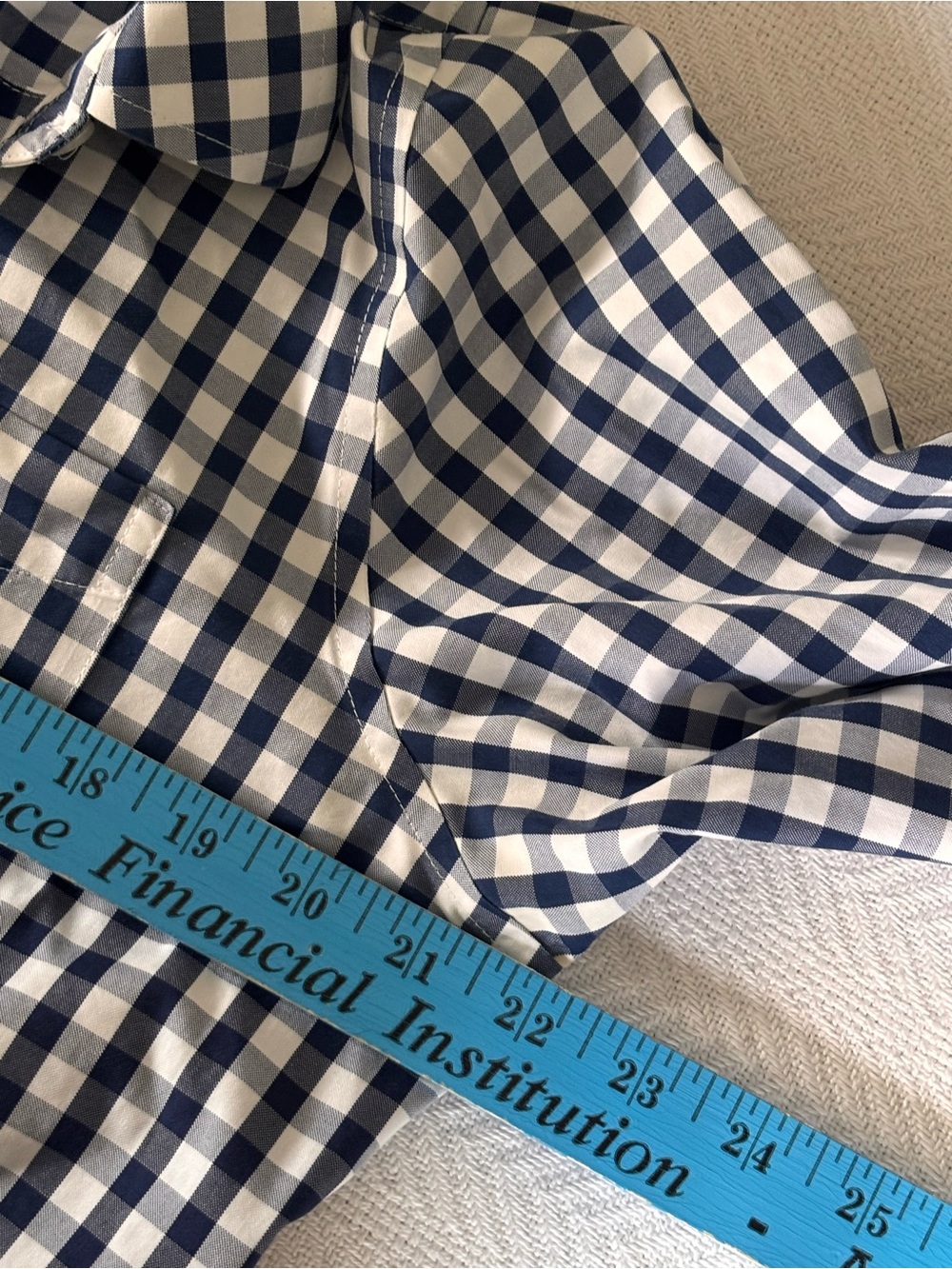 L.L. Bean Black & White Gingham Button-Down - Picture 7 of 13